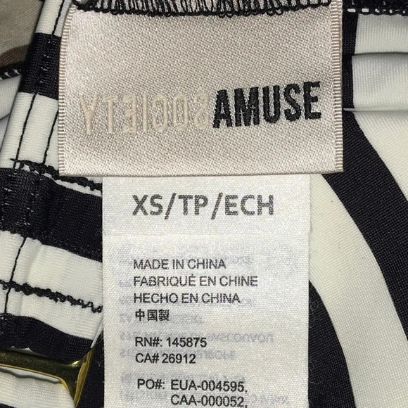 Amuse Society Helen Striped Triangle Bikini Top XS - Picture 4 of 4